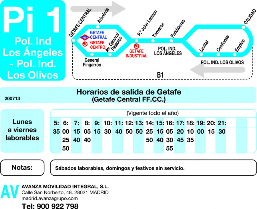 Horario de ida