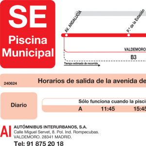 Horario de ida SE Valdemoro Autobuses Urbanos