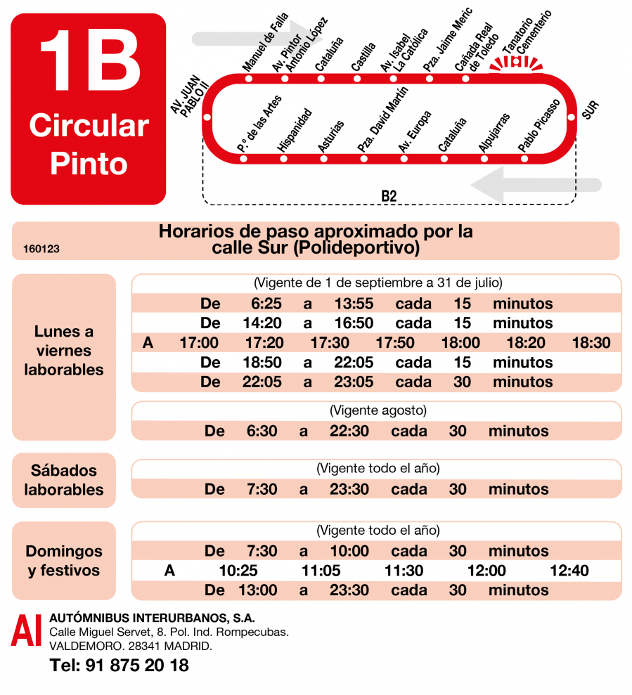 Horario de vuelta