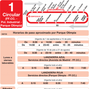 Horario de vuelta Línea L-1 Ciempozuelos Autobuses Urbanos