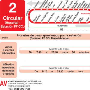 Horario de vuelta Línea L-2 Majadahonda Autobuses Urbanos