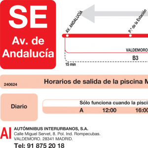 Horario de vuelta SE Valdemoro Autobuses Urbanos